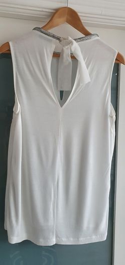 ZAPA Paris white layered embellished neck Sz 12
