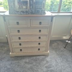 solid chest of drawers in cream