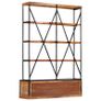 4-Tier Bookcase with 6 Drawers 122x36x181 cm Solid Mango Wood Image 4