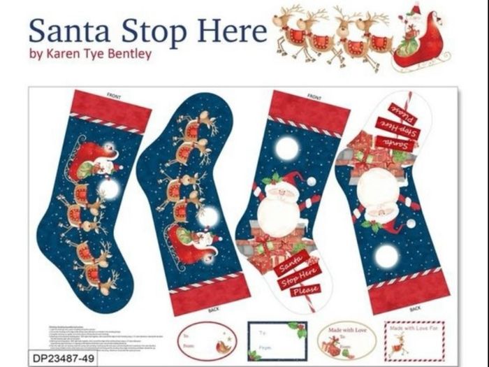 Christmas Stocking Fabric Panel