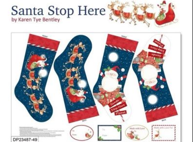 Christmas Stocking Fabric Panel