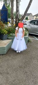 communion dress with accessories bolero veil gloves dressing gown bag and runners