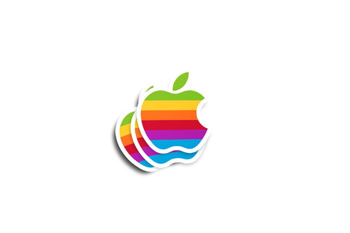 Apple Rainbow Glossy Sticker 2-Pack