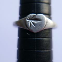 Vintage Sterling Silver 925 Heart Signet Ring adjustable size 1,6g