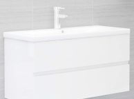 main image for ad Sink Cabinet with Built-in Basin High Gloss White Chipboard