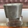 Edwardian Pewter Glass and Leather Gentlemans Hip Flask Image 8