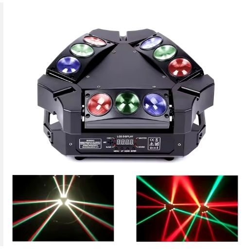RGB Mini 9 LEDs Bird Moving Head Stage Light DMX-512 Party Disco Club