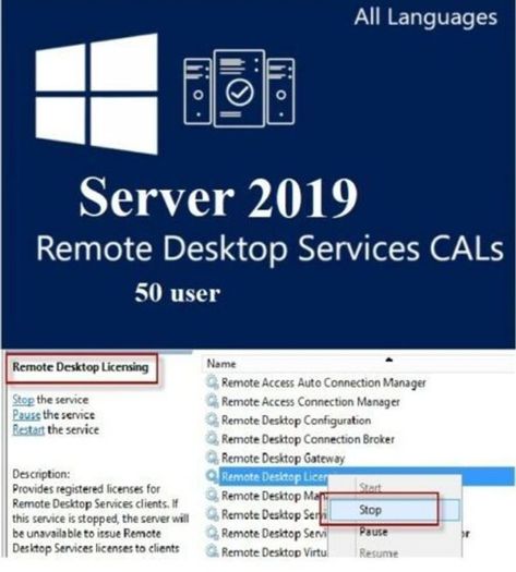 Cals Rds 2022 50 User Remote Desktop Services For Windows Server 2022 ...