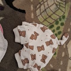 newborn bibs and hats and mittens