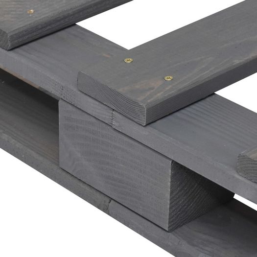 Pallet Bed Frame Grey Solid Pine Wood 100x200 cm