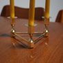 Triangular Brass Candelabra by Lars Bergsten for Gusum, Sweden, 1960s. Image 4