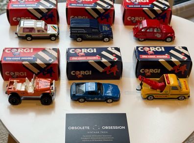 Lot of 6 Vintage Corgi Diecast Cars in Original Boxes - Excellent 1980s Condition