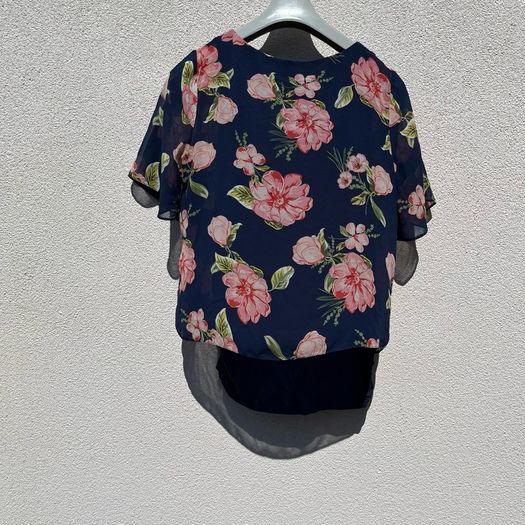 floral navy blouse size 12