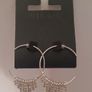 Pilgrim Silver Tone Hoop Earrings Sparkling Rhinestone Tassel Fringe New RRP 34.95 CAN POST Image 3