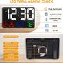 Digital Clock Large Display,11.5" Digital Calendar Alarm Clock with Wireless Remote Control, LED Oversized Wall Clock with Date Image 5
