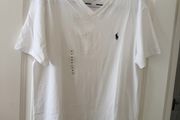 New Polo Ralph Lauren Men's V-Neck T-Shirt in White - size medium
