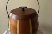 Vintage Wooden Biscuit Barrel