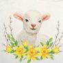 Large brand new unscented decorative pillar candle spring easter lamb decoration Image 3