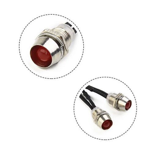 Car LED Indicator Light Bulb 8mm 12V Red Waterproof Round Side Marker Lamp Dash Panel Signal Lights
