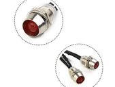 Car LED Indicator Light Bulb 8mm 12V Red Waterproof Round Side Marker Lamp Dash Panel Signal Lights