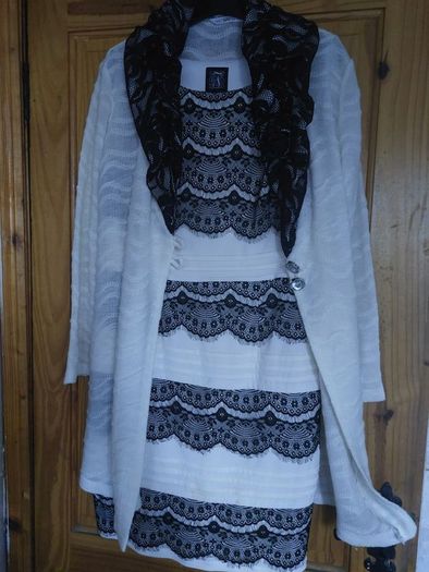Jax black and white lace dress (free postage)