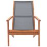 Garden Lounge Chair Grey Solid Eucalyptus Wood and Textilene Image 2