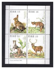 1980 Ireland Fauna & Flora Wildlife Commemorative Stamps Miniature Sheet Fine Used