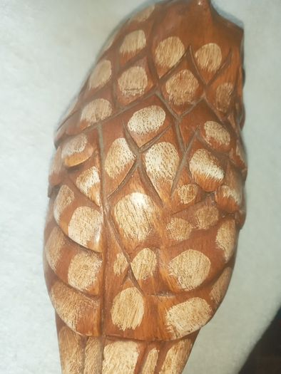 Hardwood carved Tawny owls