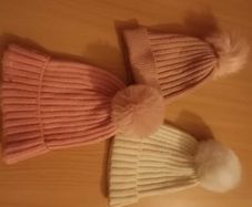Children's bobble hats x3
