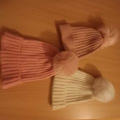 Children's bobble hats x3