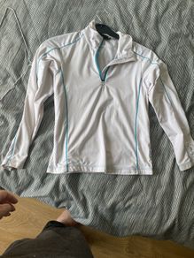 boys half zip top white age 9-10