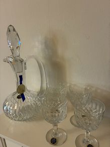 Vintage Thomas Webb Crystal Decanter & Glasses Set