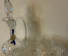 Vintage Thomas Webb Crystal Decanter & Glasses Set