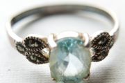 Vintage Topaz and Marcasite 925 Silver Preloved Ring 2,18g size R