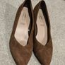5th AVENUE Real Suede Tan / Brown Pointed Low Block Heels Size 38 (UK 5) Image 2