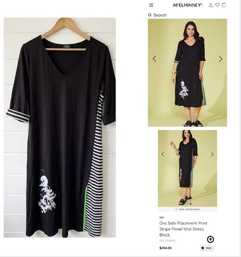 Ora designer dress from mc elhinneys arty chic funky relax fit