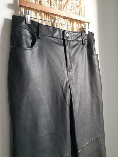 Mango faux leather trousers size uk 14