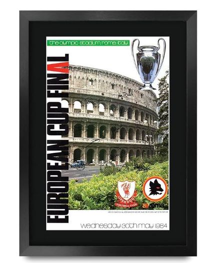 Liverpool FC 1984 European Cup Final Signed Framed Programme Printed Poster (A3)