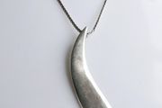 Vintage Sterling Silver 925 Mod Design Blue Purple Drop Pendant Necklace 24" - 13,34g
