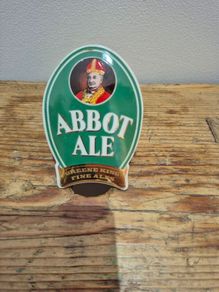 vintage Greene King Abbot Ale brewery badge