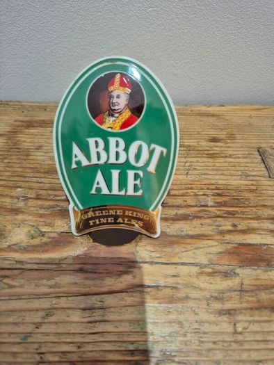 vintage Greene King Abbot Ale brewery badge