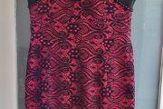 Darcy IRELAND pink and black bodycon dress Sz M (Fit10-12UK) - Rrp 149  (New)