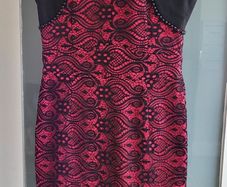 Darcy IRELAND pink and black bodycon dress Sz M (Fit10-12UK) - Rrp 149  (New)