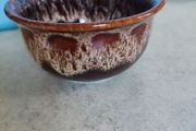 Kernewek Pottery Dark Brown Honeycomb Drip Glaze Small Bowl, Sugar Bowl Handmade Studio Pottery Cornish Ware (Fosters) Pottery