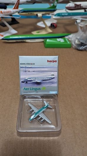 Diecast Aircraft Model, Aer Lingus - Vickers Viscount V-808 airplane, by HERPA, NEW