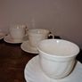 1960's 12 piece Arcopal milk glass cups and saucers set Image 4