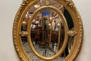 FLASH SALE ! Was 550 now 475 ! Large Ornate Gilt Wood Oval Mirror. A Statement Piece.