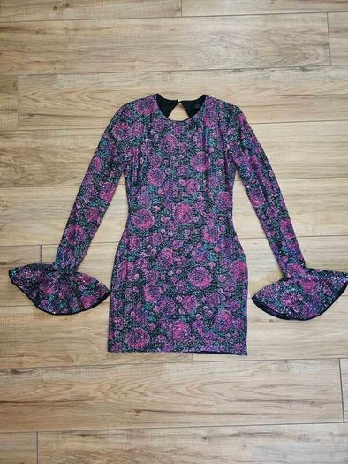 Rotate Birger Christensen Sequin Floral Mini Dress