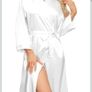Women's Satin Kimono Robe Bride Bathrobe and Dressing Gown Nightgown Pajamas Image 5
