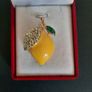 Yellow Lemon Enamel Brooch with Crystals Brooch Pin Nature Fruit Badge Broach Mediterranean Botanical Tropical Jewellery & Accessories (X03) Image 3